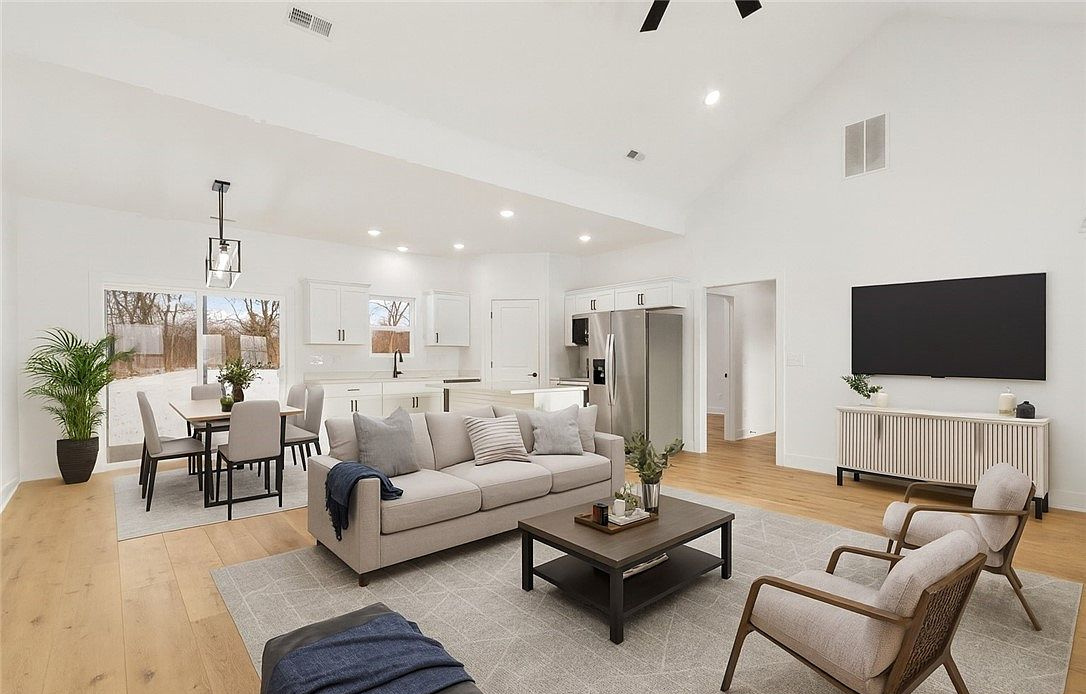 Furnished living room with an open kitchen at 5608 High Jackson Road